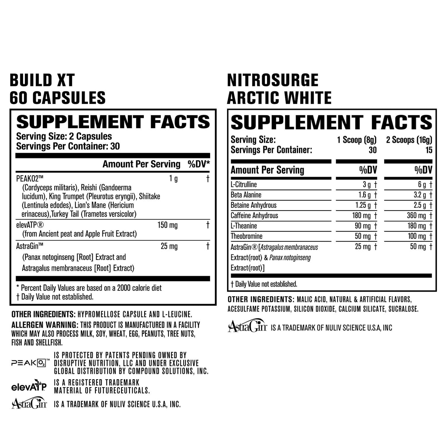 Jacked Factory Nitrosurge Pre-Workout in Arctic White & Build XT Muscle Building Bundle Jacked FactoryUS supplements