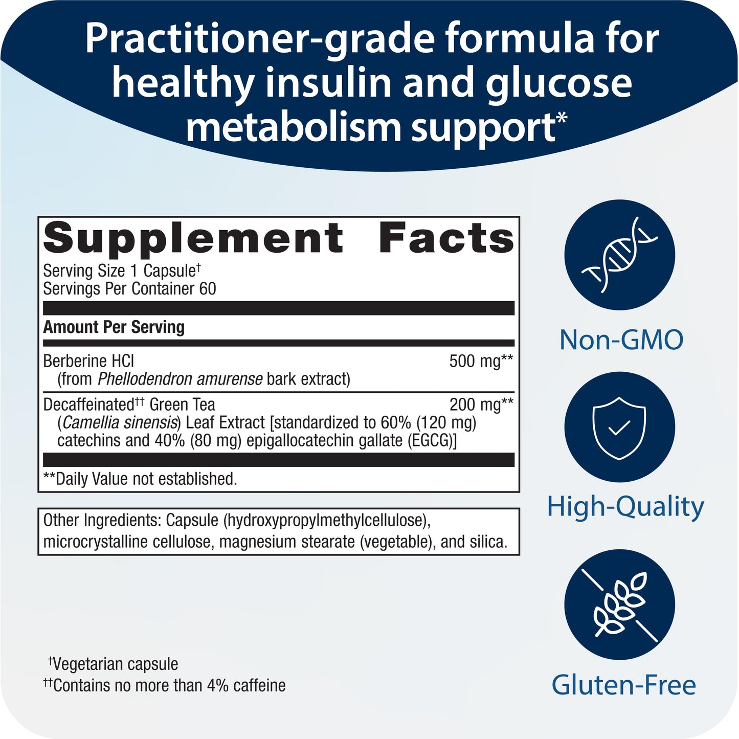 Metagenics Berberine GT - 500 mg Berberine HCl - Supports Heart Health & Carbohydrate MetagenicsUS supplements