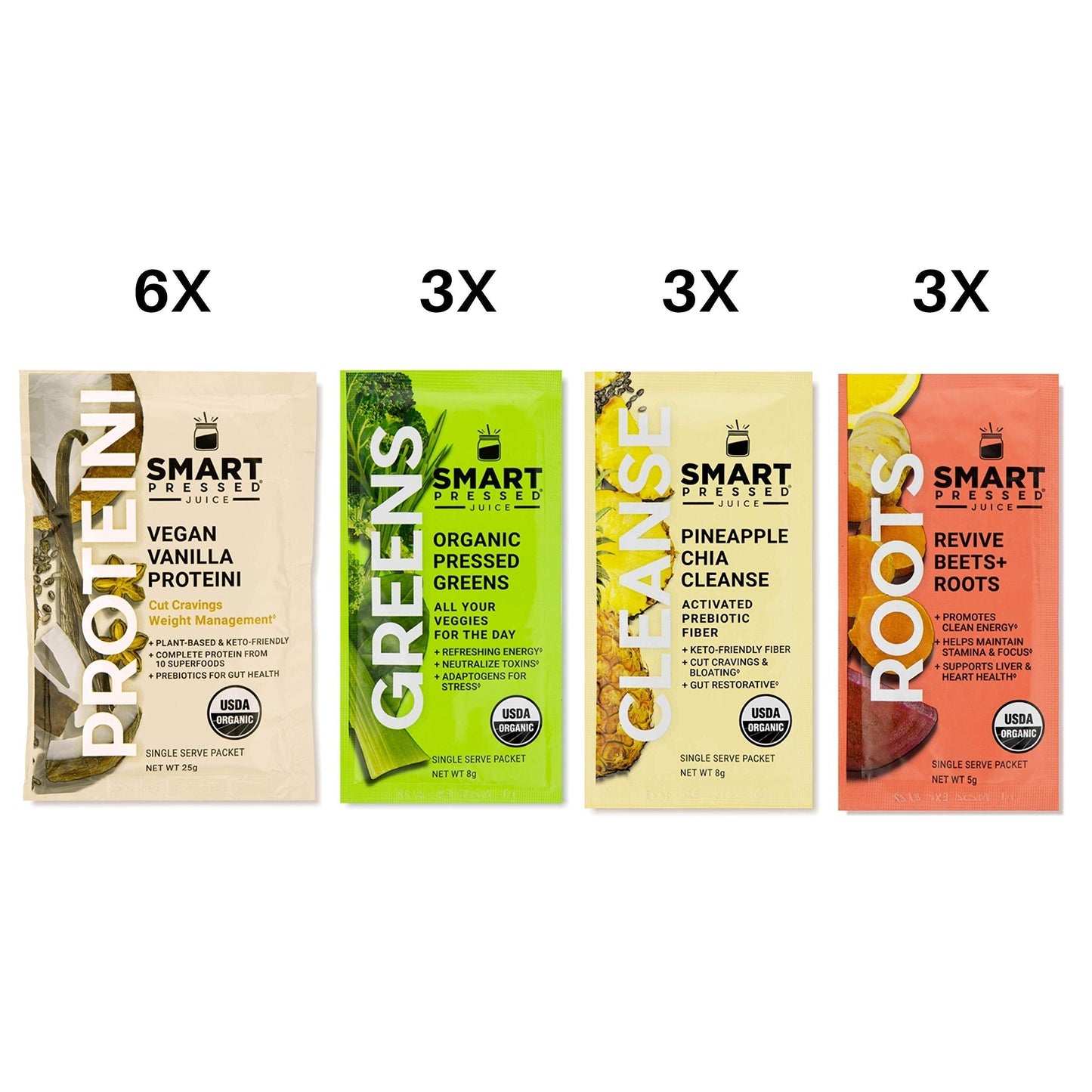 SMART Pressed Juice 3-Day Organic Juice Cleanse | Healthy Detox Program | Vegan Vanilla Protein SMART PressedUS supplements