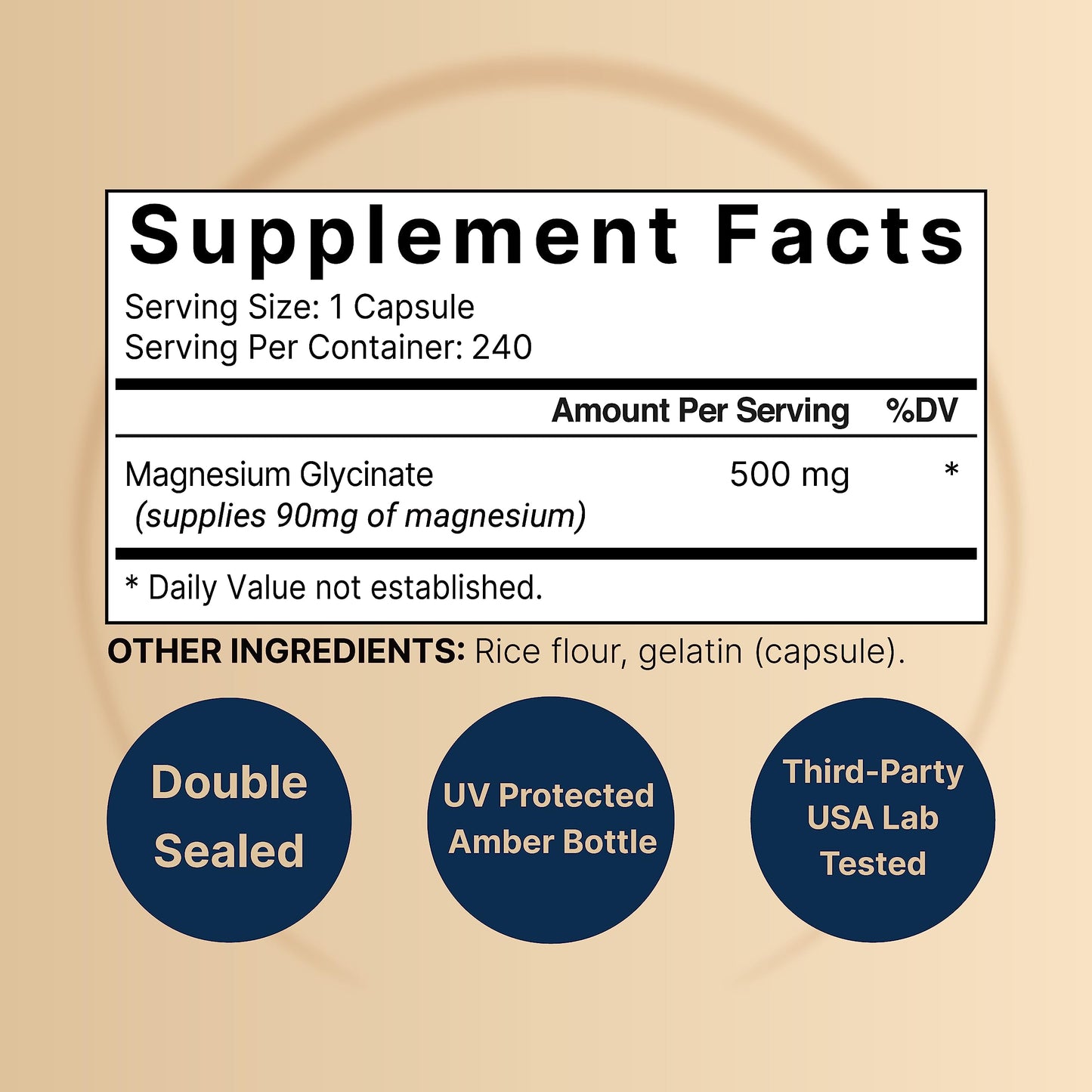 NatureBell Magnesium Glycinate Capsules 500mg | 240 Count, 100% Chelated & Purified NatureBellUS supplements