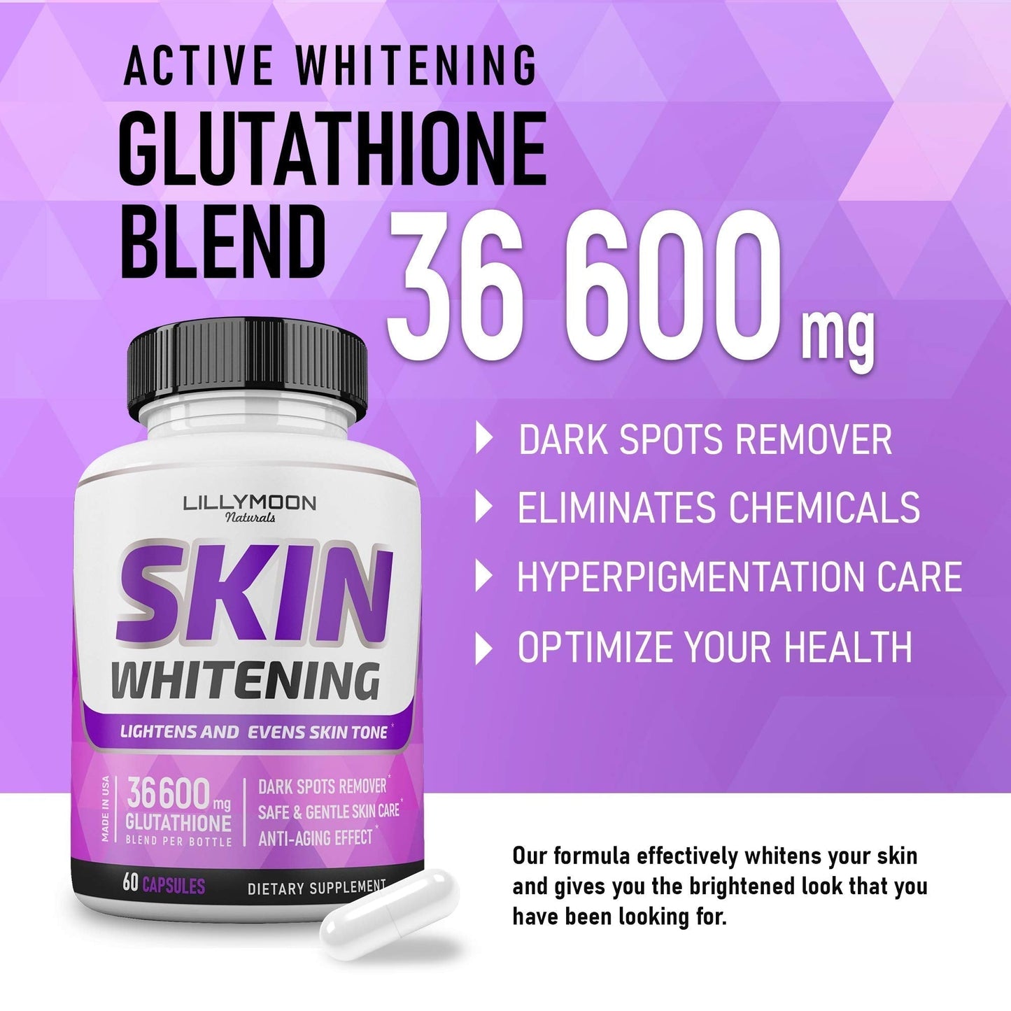 LILYMOON Glutathione Whitening Pills Skin Lightening Pills - Skin Whitening Formula LILYMOONUS supplements