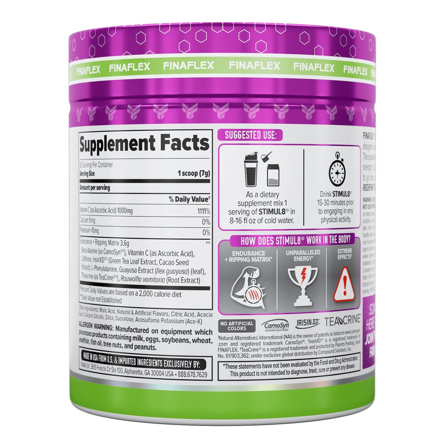 FINAFLEX STIMUL8 Original Super Pre-Workout, Awesome Apple - Energy, Strength FINAFLEXUS supplements