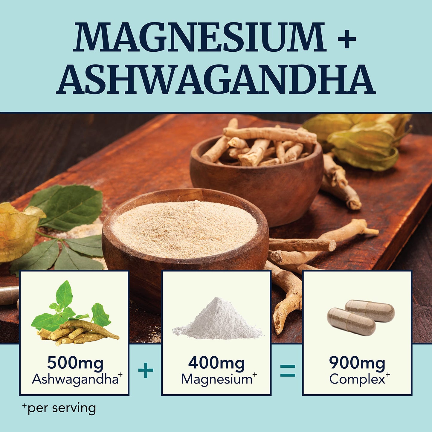 Magnesium Ashwagandha | Calming Magnesium Supplement for Adults | Relax, Rest Nobi NutritionUS supplements