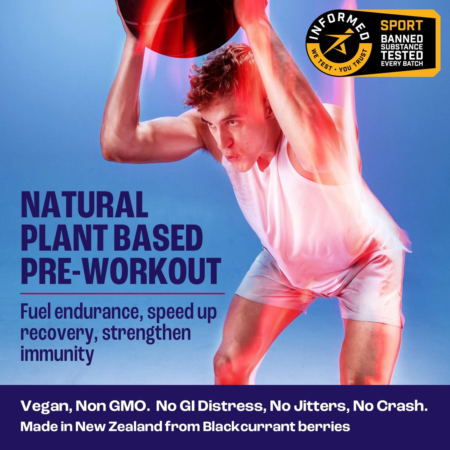2before Blackcurrant I All Natural Vegan Pre Workout, with 120mg Caffeine I Clean Energy 2beforeUS supplements
