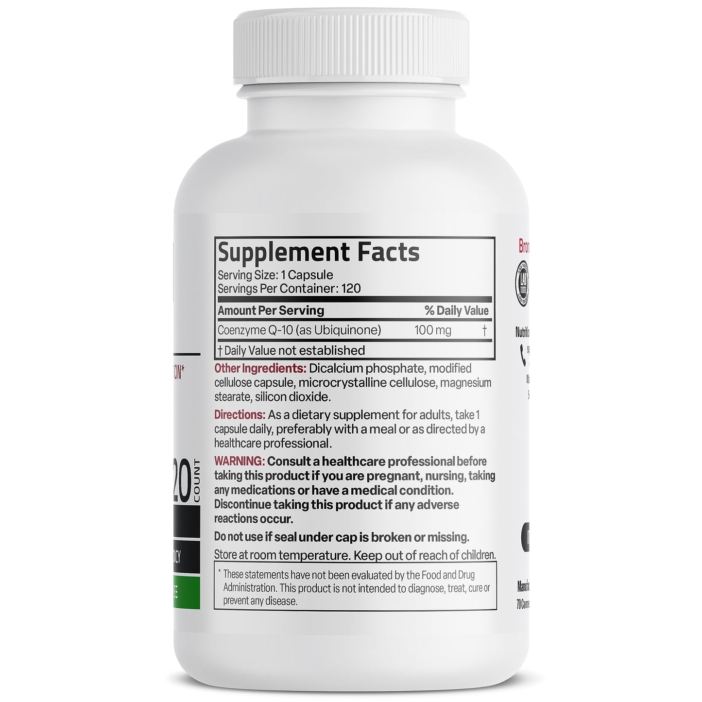Bronson CoQ10 100 MG High Potency Cellular Energy Production, 120 Vegetarian Capsules BronsonUS supplements