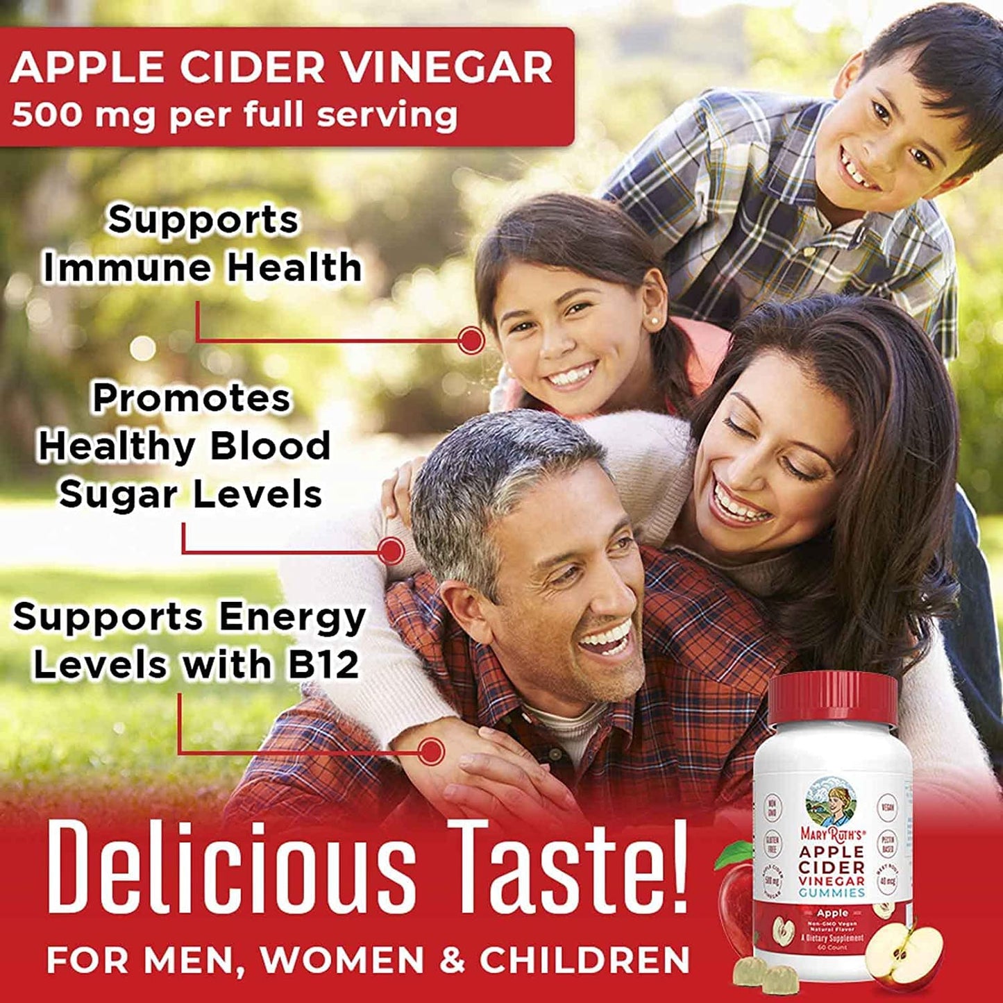 MaryRuth's Apple Cider Vinegar Gummies | ACV Gummies for Immune Support | Vegan MaryRuth OrganicsUS supplements