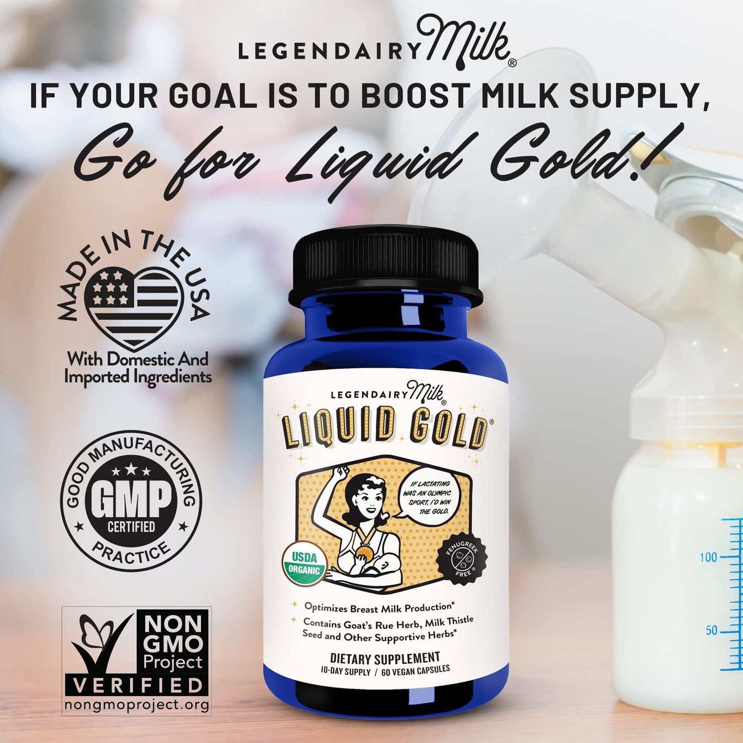 Legendairy Milk Liquid Gold Lactation Supplement, Organic Goat's Rue Lactation Legendairy MilkUS supplements