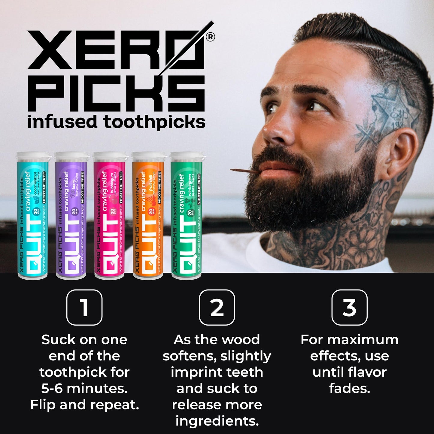 Xero Picks Infused Flavored Toothpicks to Help Quit Smoking - Nicotine Xero PicksUS supplements