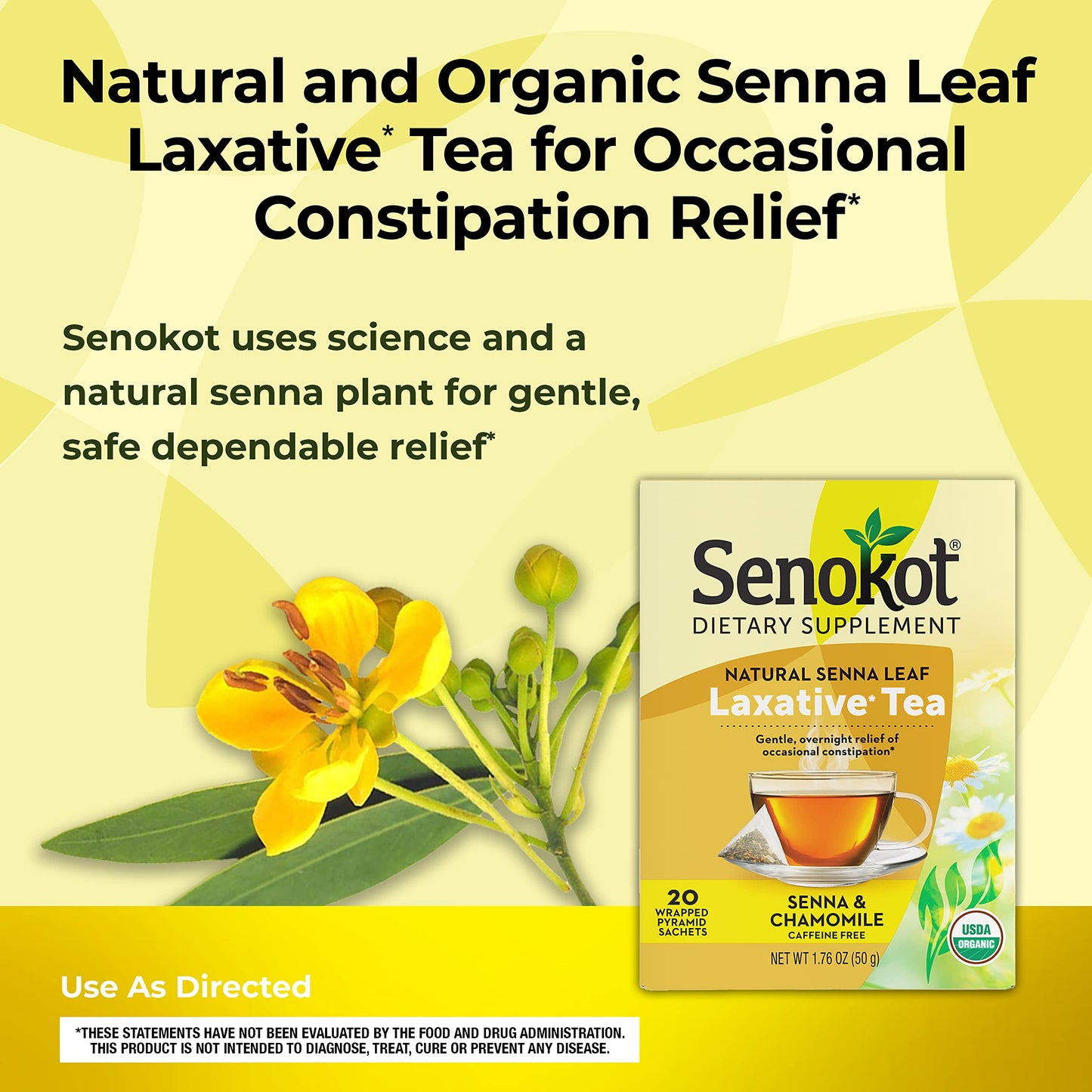 Senokot Dietary Supplement, Natural and Organic Senna Leaf, Laxative Tea for Occasional SenokotUS supplements