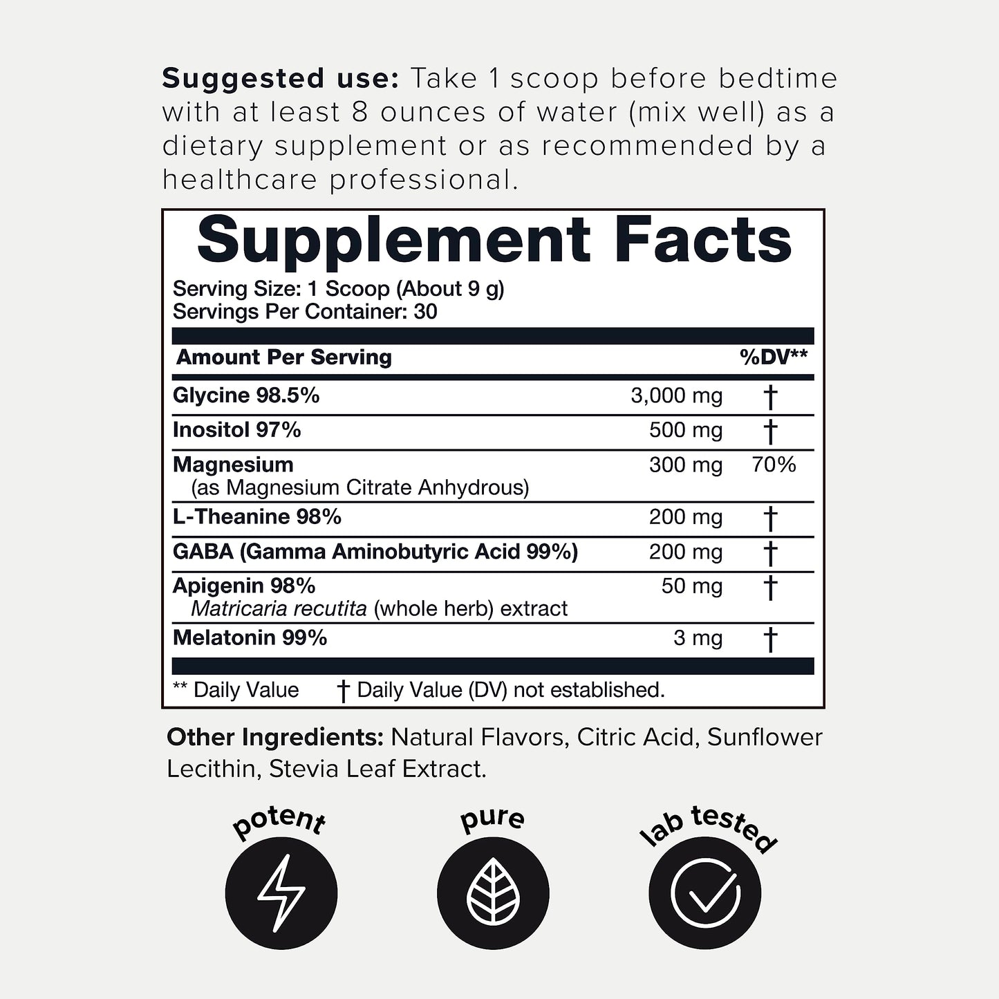 4,500mg Apigenin & Glycine Sleep Huberman Stack with 98% Apigenin, 98.5% Glycine ToniiqUS supplements