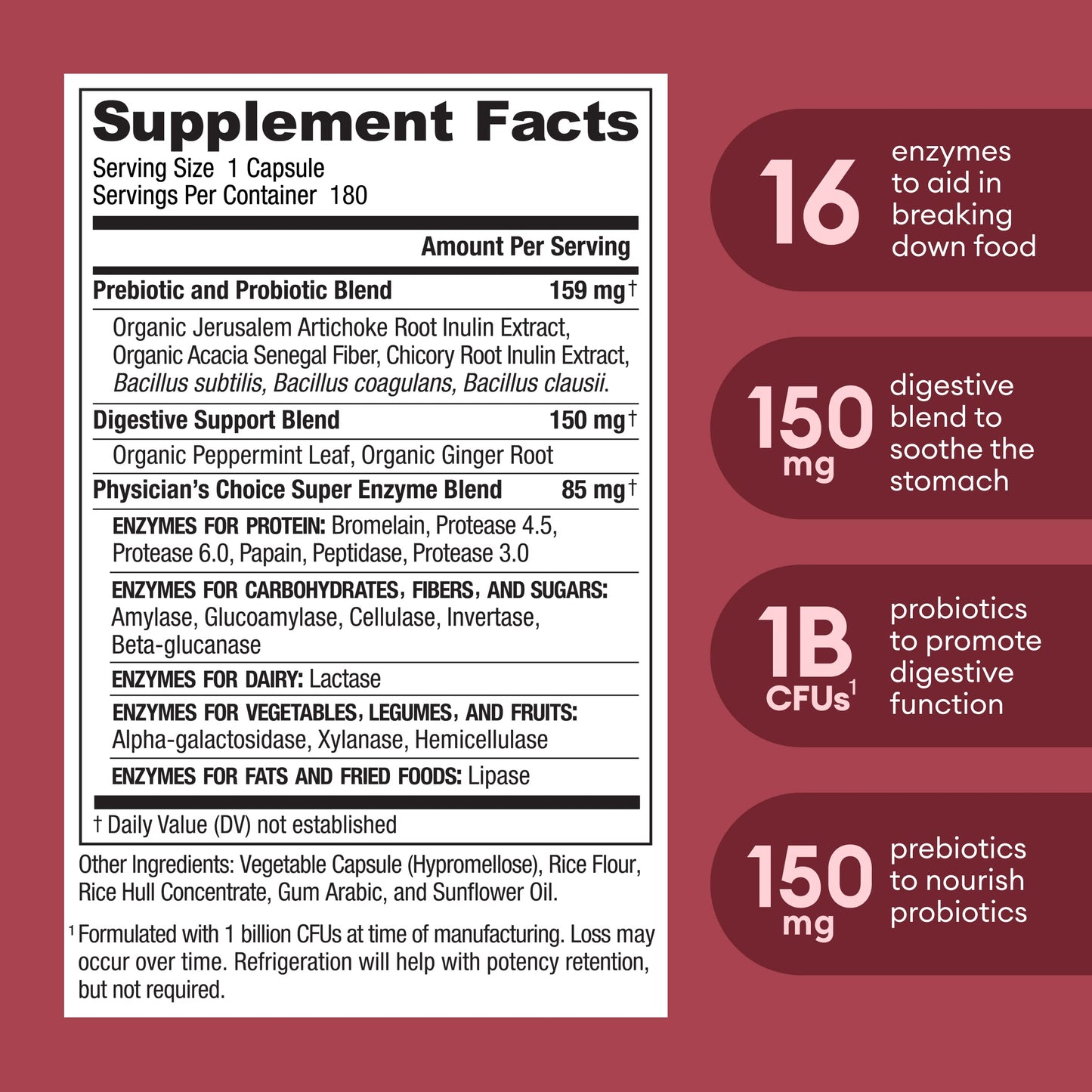 Physician's CHOICE Digestive Enzymes - Multi Enzymes, Bromelain, Organic Prebiotics Physician's CHOICEUS supplements