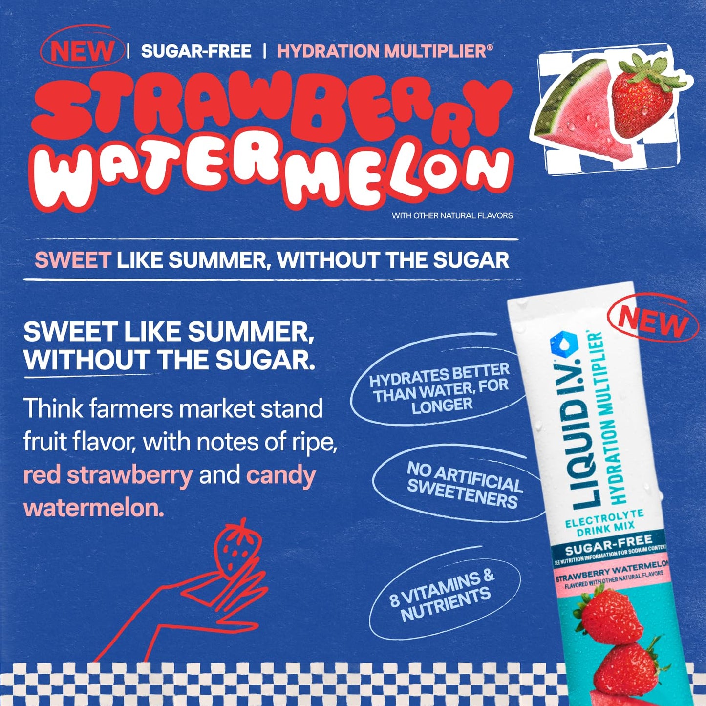 Liquid I.V.® Hydration Multiplier Sugar-Free - Strawberry Watermelon | Electrolyte Powder Drink Mix | 1 Pack (14 Servings) Liquid I.V.US supplements