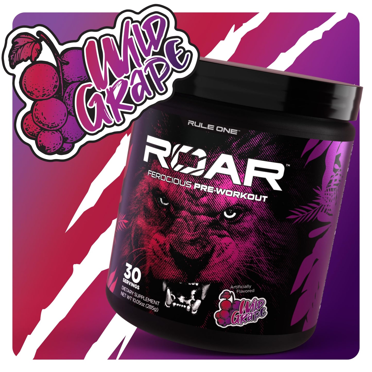 Rule 1 R1 Roar, Wild Grape - 10.05 oz - Pre-Workout Powder - with Creatine, Beta-Alanine Rule 1 ProteinsUS supplements