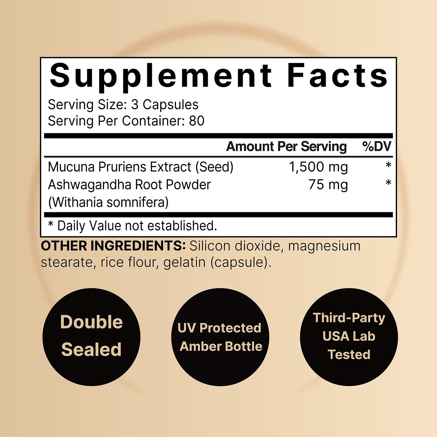 2 Pack NatureBell Mucuna Pruriens Capsules, 1500mg Per Serving, Made with Mucuna NatureBellUS supplements