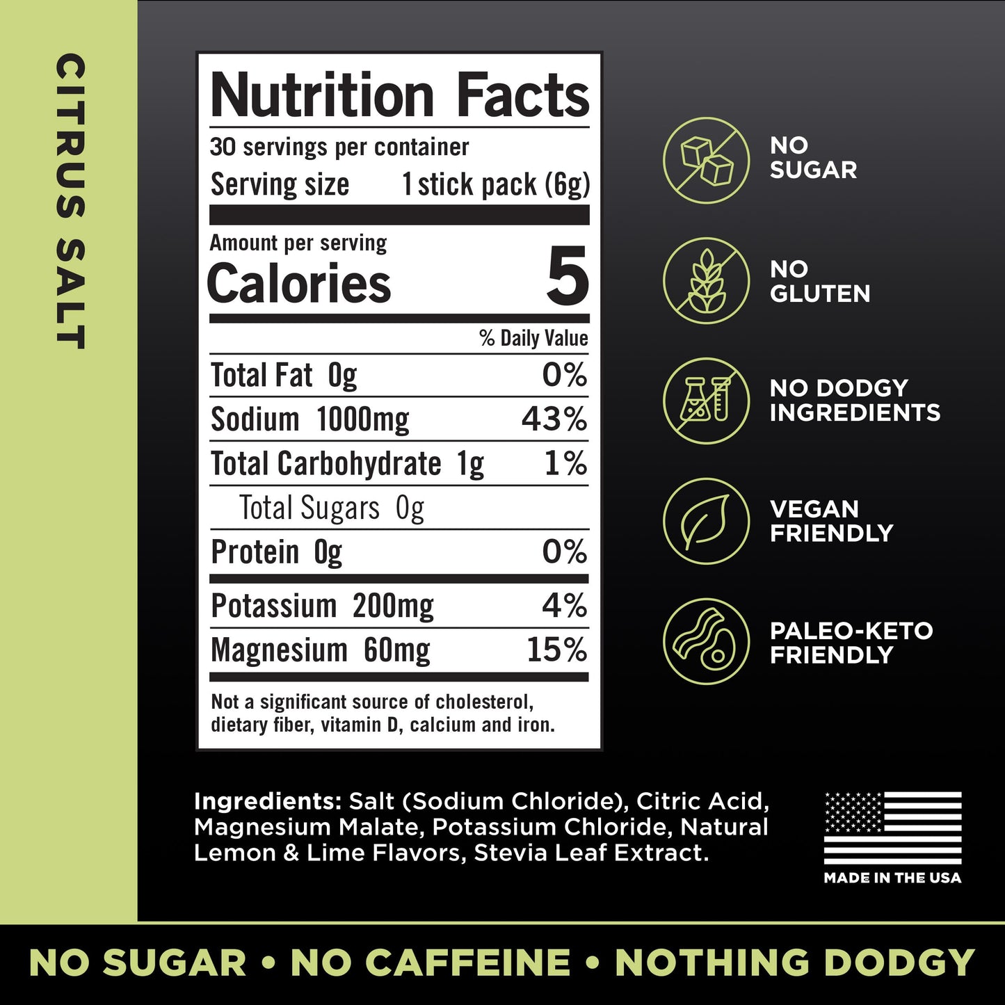 LMNT Zero Sugar Electrolytes - Citrus Salt | Drink Mix | 30-Count Drink LMNTUS supplements