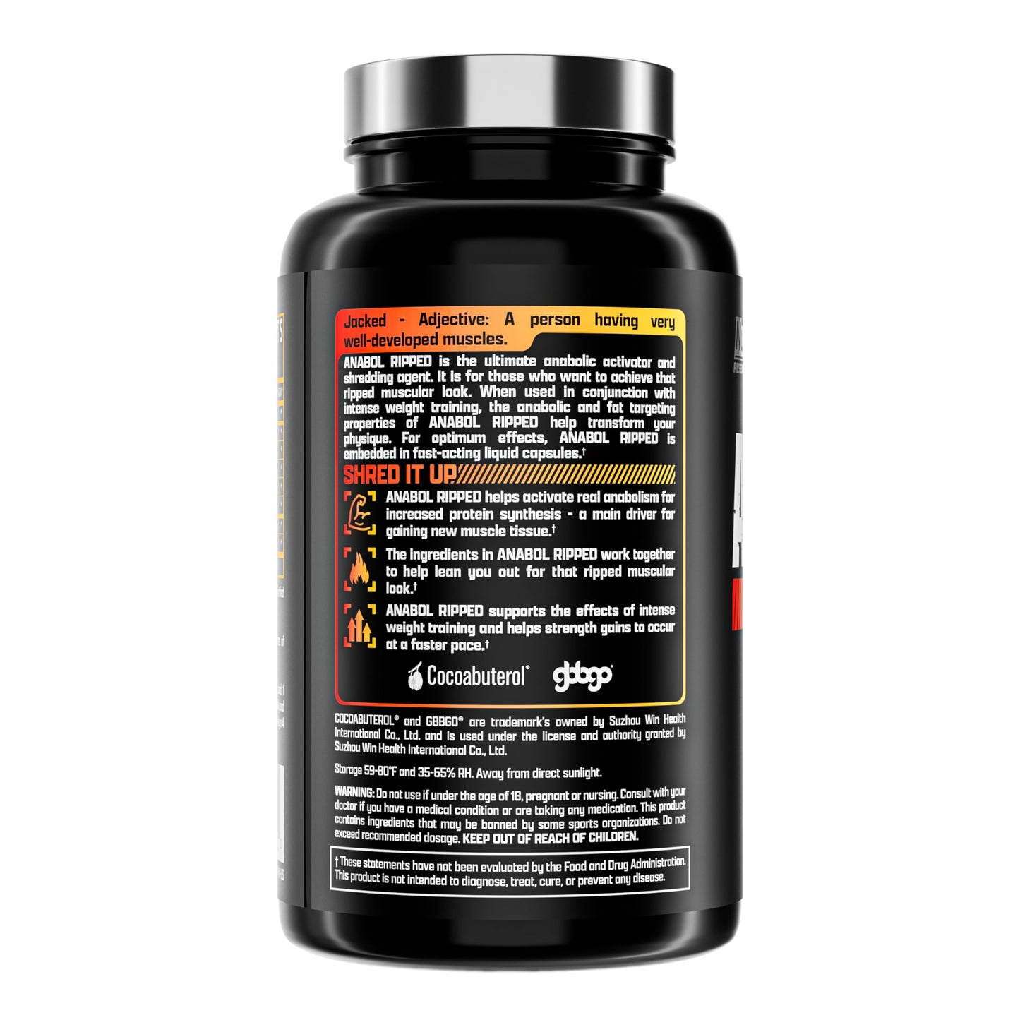 Nutrex Research Anabol Ripped Anabolic Muscle Builder for Men, 2-in-1 Muscle Builder and Shredding Supplement, (60 Count) Nutrex ResearchUS supplements