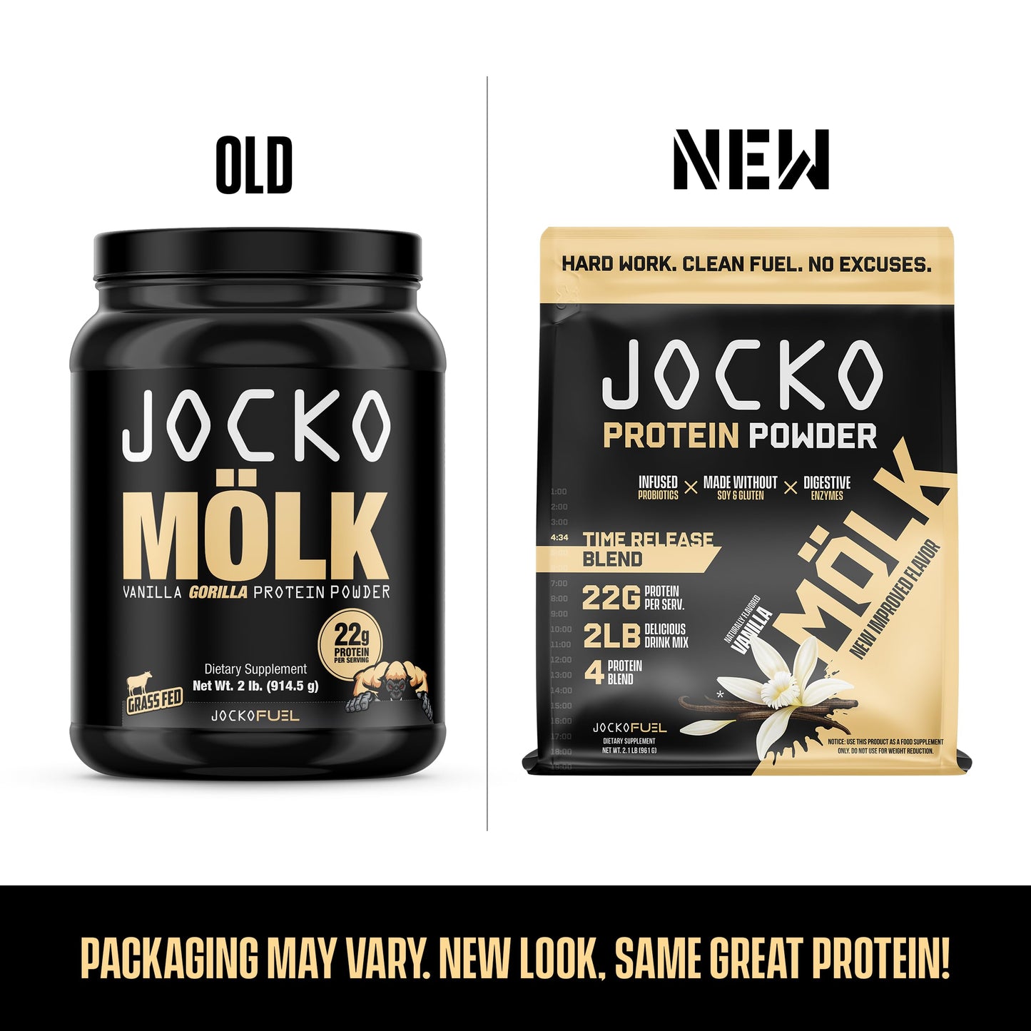 Jocko Mölk Whey Protein Powder (Vanilla) - Keto, Probiotics, Grass Fed, Digestive Enzymes Jocko FuelUS supplements