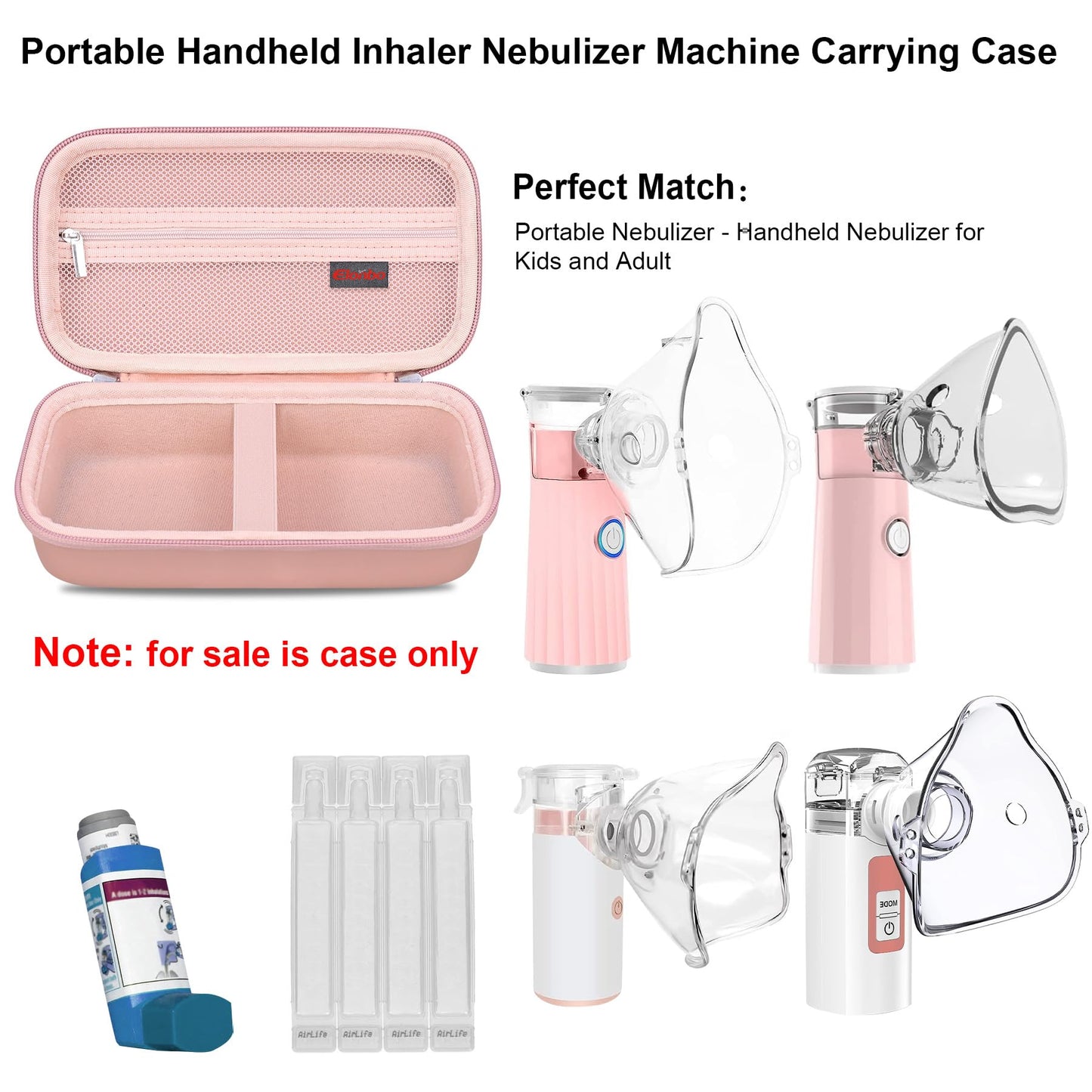 Elonbo Carrying Case Compatible with Portable Handheld Inhaler Nebulizer Machine ElonboUS supplements