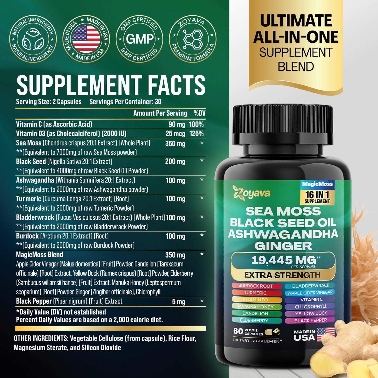 Zoyava Sea Moss 16-in-1 and Lutein 6-in-1 Bundle ZoyavaUS supplements