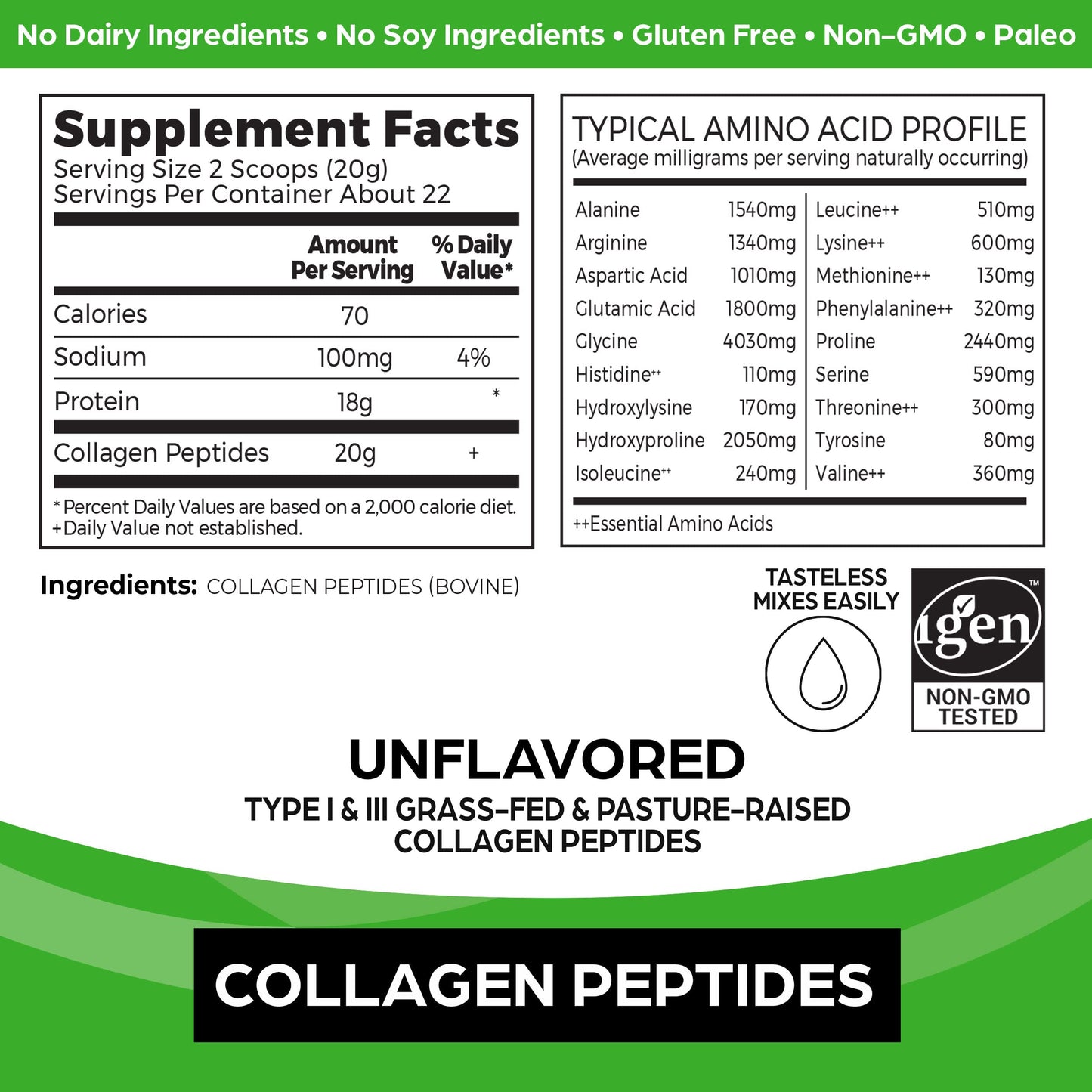 Orgain Collagen Peptides Unflavoured 454 g OrgainUS supplements