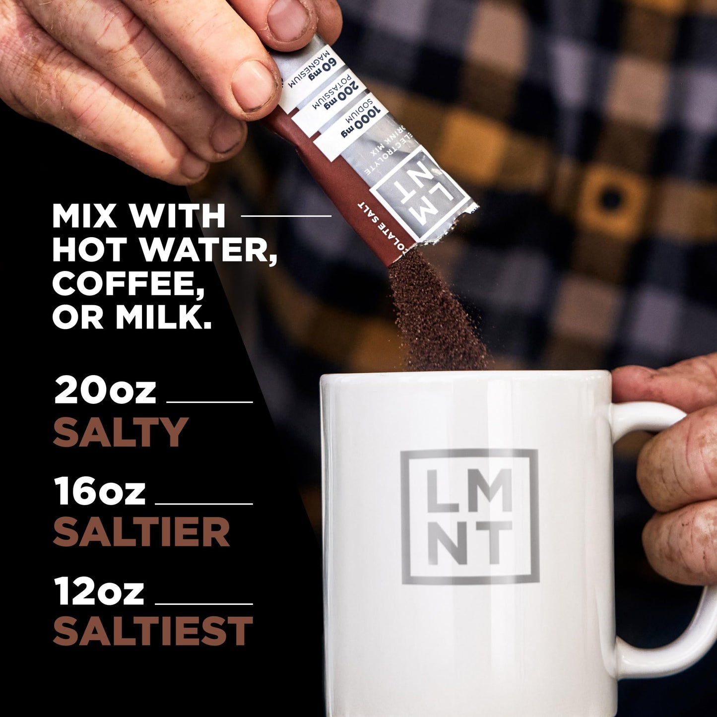 LMNT Zero Sugar Hot Chocolate or Coffee Mixer - Chocolate Salt | Drink Mix | 30-Count Drink LMNTUS supplements