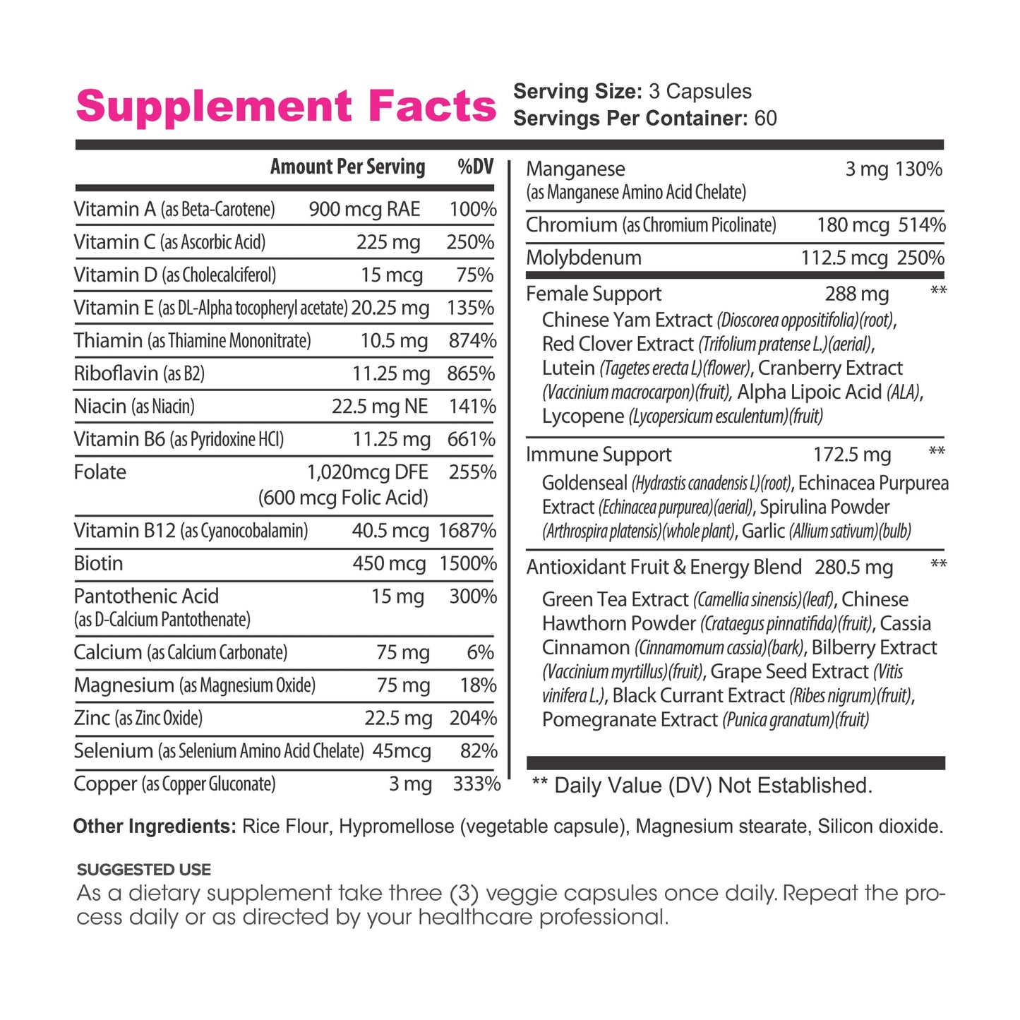 Lumen Naturals Women's Multivitamin Vitamin B12, A, C, D, & E - 180 Count - 60 Servings - Veggie Capsules Lumen NaturalsUS supplements