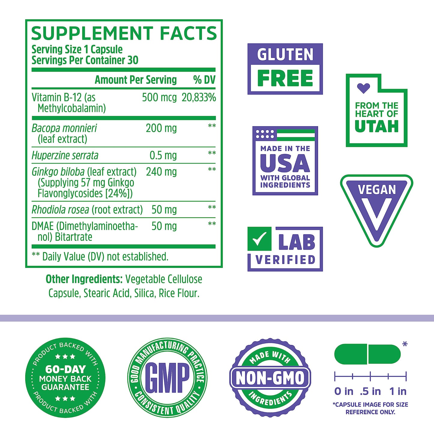 Zhou Neuro Peak Brain Support Supplement | Memory, Focus & Clarity Formula | DMAE ZhouNutritionUS supplements