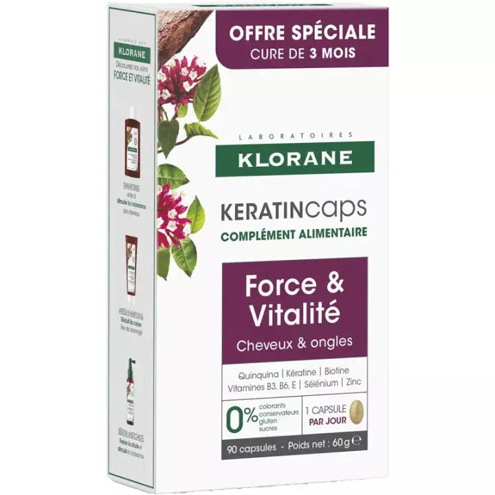 Klorane Keratin Caps Force & Vitalité 90 capsules KloraneAu supplements