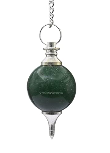Green Aventurine Crystal Ball Pendulum for Divination - Dowsing Pendulum Necklace with Chain Amazing GemstoneAu supplements