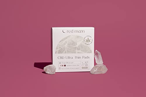 Red Moon Ultra Thin Hemp Pads (Pack of 10) Sanitary Pads for Women, Menstrual Pads- White Red MoonAu supplements