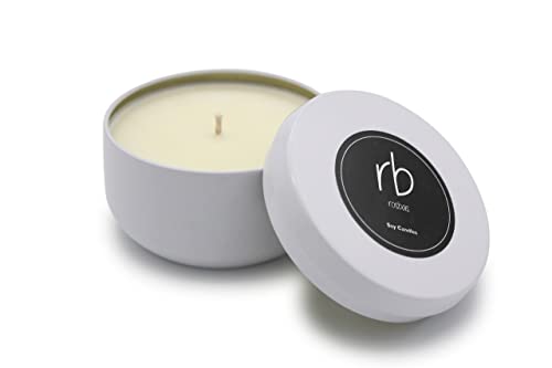 Rosbas Candle, Fraser Fir Scented, Natural Soy Wax, White Metallic Tin, 6 oz, Cotton Wick, Long Burn Time rosbasAu supplements