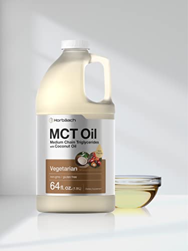 MCT Oil 64 oz | 100% Pure | Blends with Coffee, Tea, Juice and Liquids | Value Size Unflavo HorbäachUS supplements