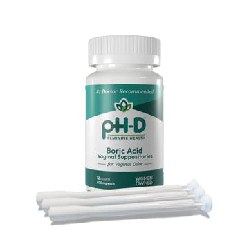 pH-D Feminine Health - Boric Acid Starter Bundle - pH-D Boric Acid Vaginal Suppositories 12 Count pH-D Feminine Health SupportAu supplements