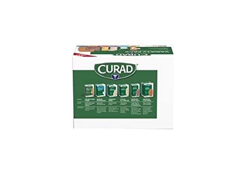 Curad Assorted Bandages Variety Pack 300 Pieces, Including Antibacterial CuradAu supplements