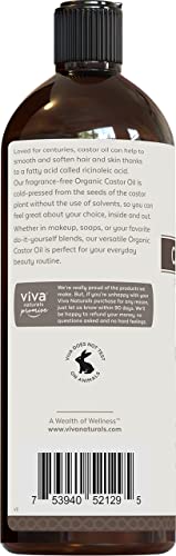 Viva Naturals Organic Castor Oil, 16 fl oz - Cold Pressed Castor Oil for Skin, Hair and Lashes - Traditionally Viva NaturalsAu supplements