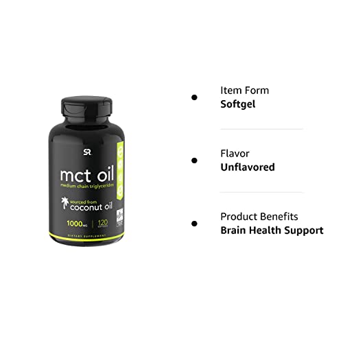 Sports Research Keto MCT Oil Capsules derived from Coconut Oil | Keto Fuel for The Brain Sports ResearchUS supplements