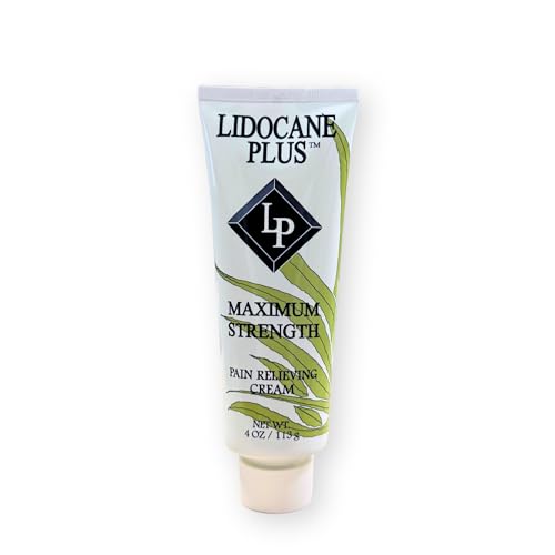 Lidocaine Plus 4% Lidocaine Cream Maximum Strength Pain & Itch Relief - Non-Greasy Formula Numbing Cream - Fast Acting Topical Pain Reliever, Soothing Topical Analgesic Aloe Vera Scent - 4 oz Lidocaine PlusAu supplements