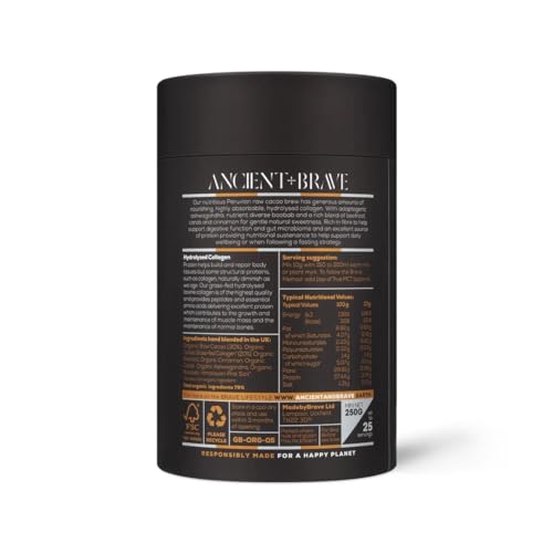 Ancient + Brave - Cacao + Collagen Powder 250g - Peruvian Raw Cacao Hot Chocolate with Grass-Fed Hydrolysed Bovine Collagen Ancient + BraveAu supplements