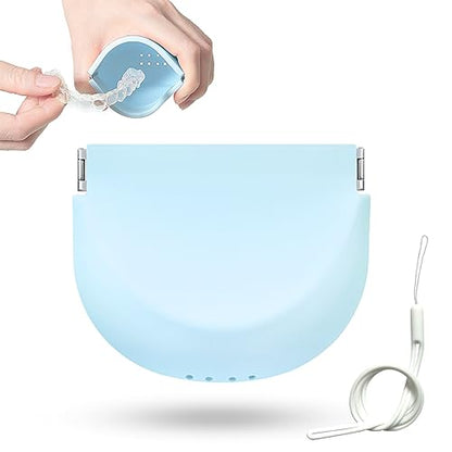 Silicone Retainer Case Soft Upgraded Cute Aligner Case Slim Partial Denture Case Container UZKEWUS supplements
