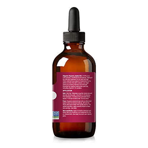Cliganic Organic Jojoba Oil, 100% Pure (4oz) | Moisturizing Oil for Face, Hair, Skin & Nails CliganicAu supplements