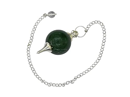 Green Aventurine Crystal Ball Pendulum for Divination - Dowsing Pendulum Necklace with Chain Amazing GemstoneAu supplements
