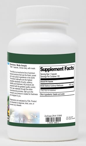 MSM - 450 mg (100 Capsules, ZIN: 510649) - 3 Pack TerravitaAu supplements