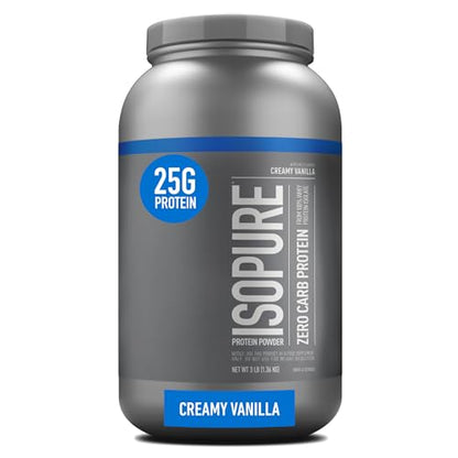 Isopure Protein Powder, Creamy Vanilla Whey Isolate with Vitamin C & Zinc for Immune IsopureUS supplements