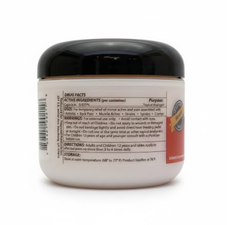 Naturulz Ultimate Healing (Medicated) Cream OTC 4 Ounce - Pain & Arthritis Topical for Sore Lower Back, Neck, Shoulders, and Muscles. All-Natural Formula with Medication Strength Capsaicin. NaturulzAu supplements