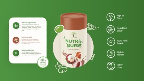 NutraBurst Pea Protein Shake with Probiotics, prebiotics, and Oats 500g - Chocolate Flavoured Nutree GutAu supplements