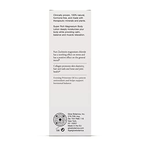 Glow by Hormone University - Magnesium Lotion with Collagen - Magnesium Cream - Bedtime Routine Sleep Lotion - The Highest Concentration of Genuine Zechstein Magnesium Chloride (Pack of 1) Glow BotanicaAu supplements