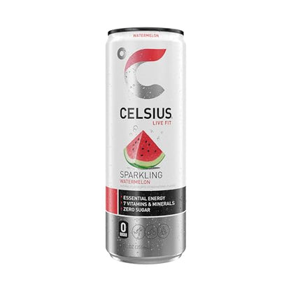 CELSIUS Sparkling Watermelon, Functional Essential Energy Drink 12 Fl Oz (Pack of 12) CELSIUSUS supplements