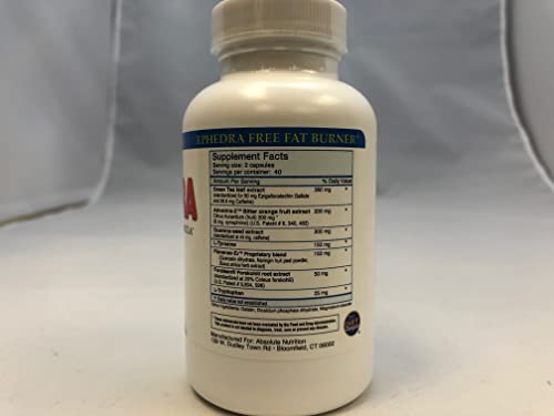 Absolute Nutrition Thermogenic Fat Burners, Nophedra Capsules, 80 Count Bottle Absolute NutritionAu supplements