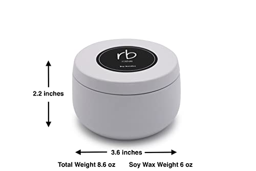 Rosbas Candle, Fraser Fir Scented, Natural Soy Wax, White Metallic Tin, 6 oz, Cotton Wick, Long Burn Time rosbasAu supplements