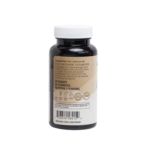 Inner Glow Age Defense Vitamins - Dermatologist and Plastic Surgeon Developed to Fight photoaging and Melasma, Polypodium Leucotomos Antioxidant Formula – Vegan, Gluten-Free – 60 Capsules Inner GlowAu supplements